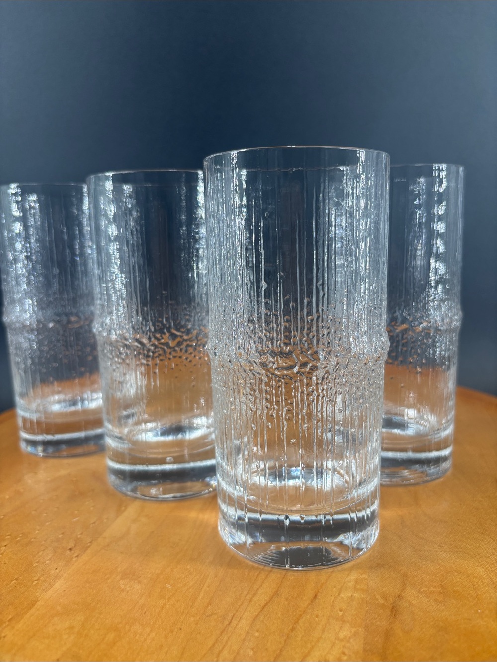 Vintage mid-century mod Tapio Wirkkala Iittala “Niva”highball glasses set of 4